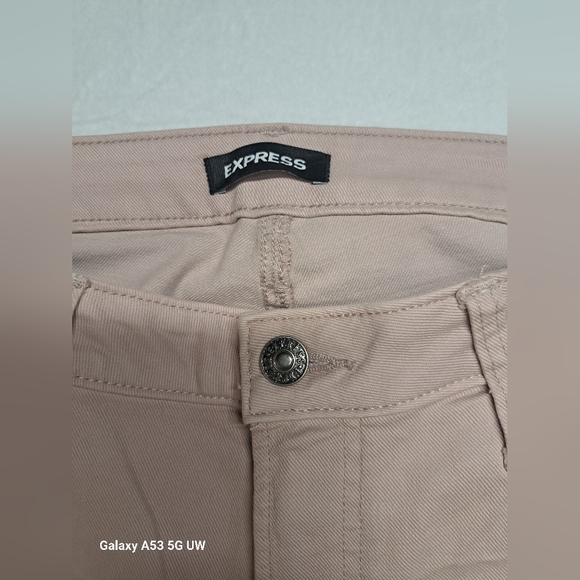Express Skinny Jeans 34 X 30  Zipper Fly Five Pocket Pale Blush Color - Picture 2 of 8